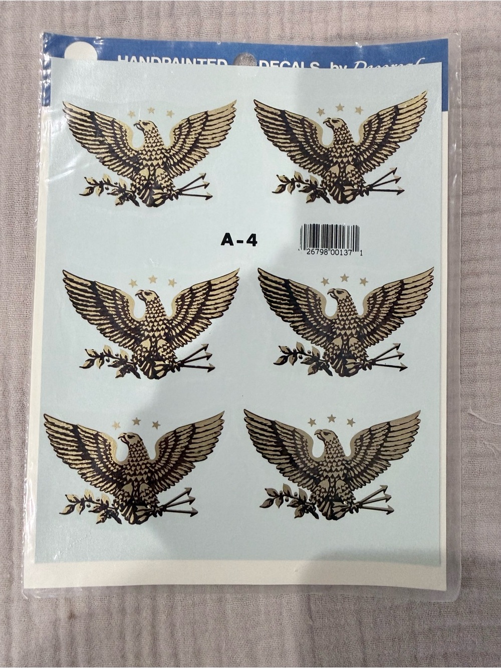 Vintage 1977 Decorcal Water Slide Decals Americana Gold Eagle A-4 Sealed NOS